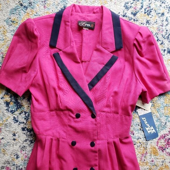 VINTAGE Damon II pink dress size 14 - Picture 5 of 16